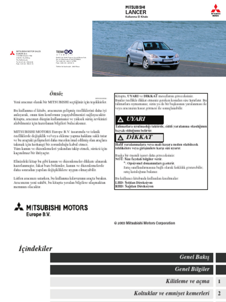 Lancer Sedan 2003 | PDF