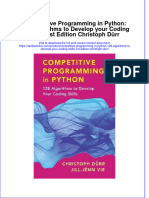 Download pdf Competitive Programming In Python 128 Algorithms To Develop Your Coding Skills 1St Edition Christoph Durr ebook full chapter 