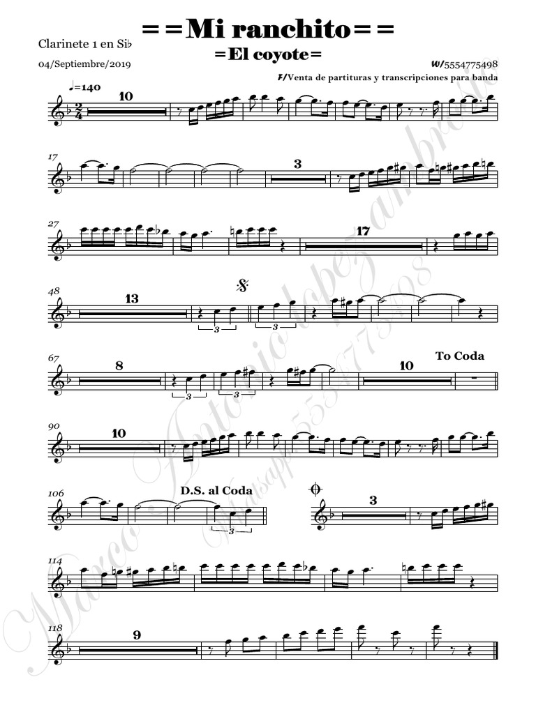 Mi Ranchito - El Coyote Version 2 | PDF