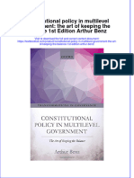 Download textbook Constitutional Policy In Multilevel Government The Art Of Keeping The Balance 1St Edition Arthur Benz ebook all chapter pdf 