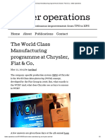 The World Class Manufacturing Programme at Chrysler, Fiat & Co