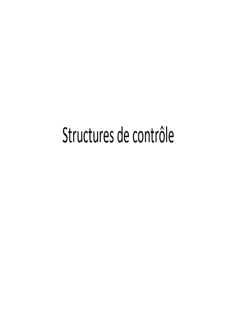Structures de contrôle en programmation | PDF | Structure de contrôle ...
