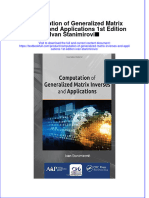 Download textbook Computation Of Generalized Matrix Inverses And Applications 1St Edition Ivan Stanimirovic ebook all chapter pdf 