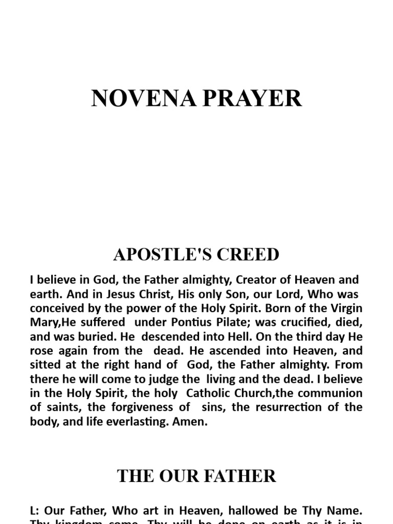 Novena Prayer1 Pdf Lord S Prayer Mary Mother Of Jesus