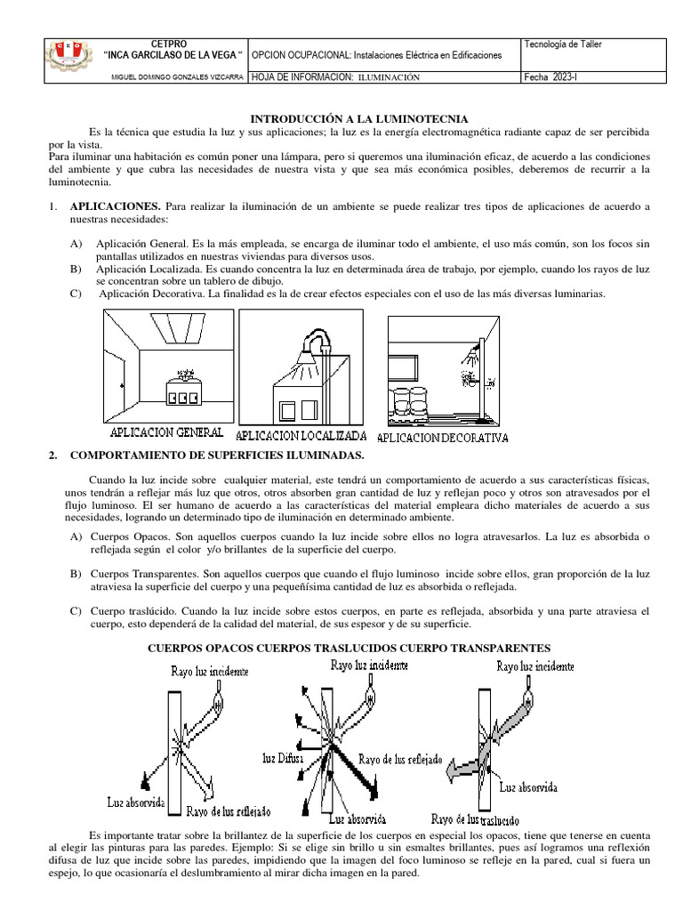 Introducción a la Luminotecnia | PDF | Encendiendo | Luz de la calle