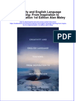 Textbook Creativity and English Language Teaching From Inspiration To Implementation 1St Edition Alan Maley Ebook All Chapter PDF