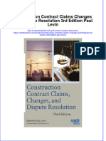 PDF Construction Contract Claims Changes and Dispute Resolution 3Rd Edition Paul Levin Ebook Full Chapter