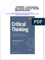 PDF Critical Thinking Understanding and Evaluating Dental Research Donald Maxwell Brunette Ebook Full Chapter