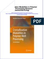Download textbook Crystallization Modalities In Polymer Melt Processing Hermann Janeschitz Kriegl ebook all chapter pdf 