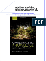 Textbook Contextualising Knowledge Epistemology and Semantics 1St Edition Jonathan Jenkins Ichikawa Ebook All Chapter PDF