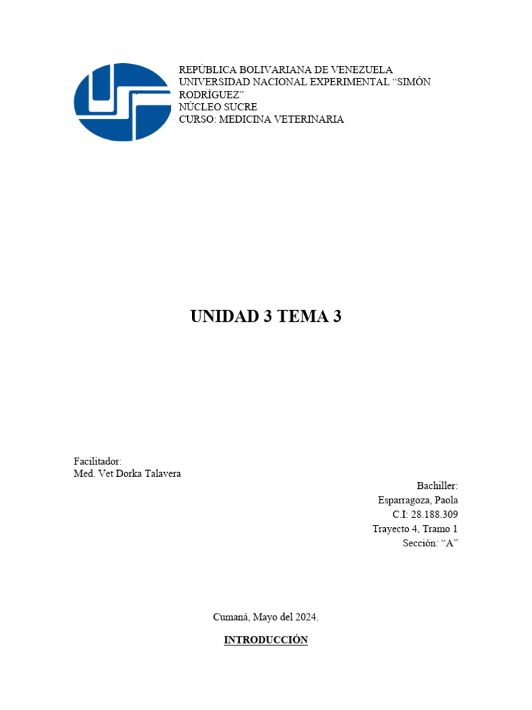 Unidad 3 Tema 3 Pdf Anestesia Especialidades Medicas