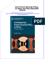 PDF Contemporary French Security Policy in Africa On Ideas and Wars Benedikt Erforth Ebook Full Chapter