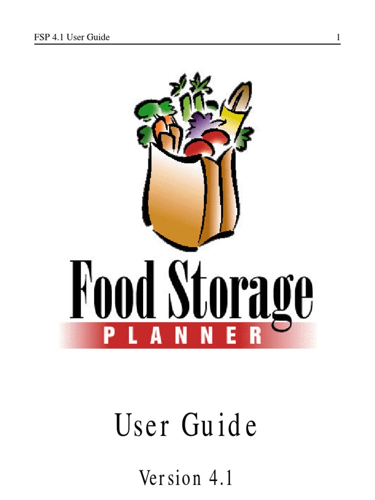 Food Storage Planner Guide PDF Installation Programs