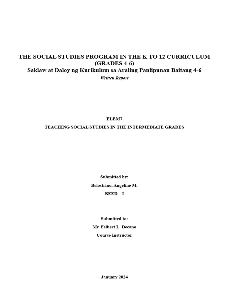 AP Curriculum Scope and Sequence - Written Report | PDF