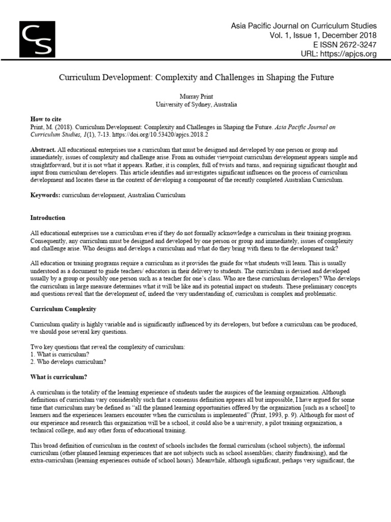 Curriculum Development Challenges Explained | PDF | Curriculum | Learning