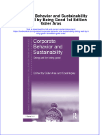 PDF Corporate Behavior and Sustainability Doing Well by Being Good 1St Edition Guler Aras Ebook Full Chapter