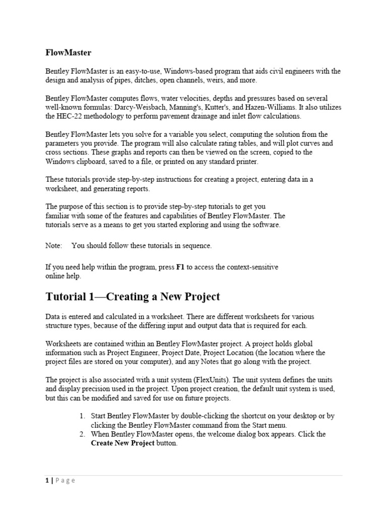 Bentley FlowMaster User Guide | PDF | Computing | Software