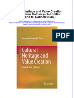 Textbook Cultural Heritage and Value Creation Towards New Pathways 1St Edition Gaetano M Golinelli Eds Ebook All Chapter PDF