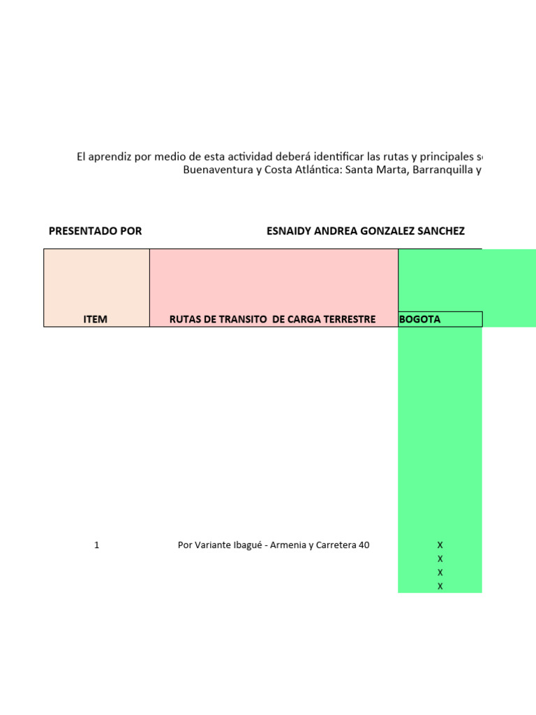 Matriz de Rutas | PDF | Transporte