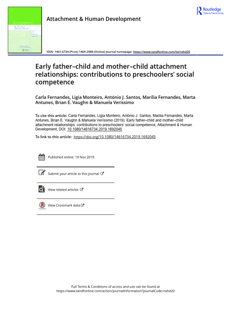 Father-Mother Attachment and Social Skills | PDF | Attachment Theory ...