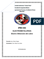 Electro Obtencion. Elias Cruz