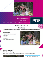 Unit 2 - Session 5: LEARNING OBJECTIVE: Compare Information About Friends and Family