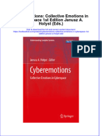 Textbook Cyberemotions Collective Emotions in Cyberspace 1St Edition Janusz A Holyst Eds Ebook All Chapter PDF