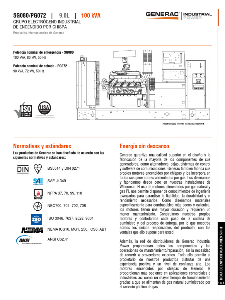 SG 080 100 Kva | PDF | Rodamiento (Mecánico) | Generador eléctrico