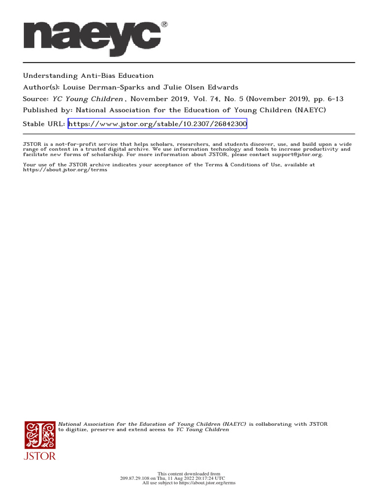Embracing Anti-Bias Education Goals | PDF | Identity (Social Science ...