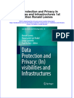 Textbook Data Protection and Privacy in Visibilities and Infrastructures 1St Edition Ronald Leenes Ebook All Chapter PDF