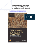 Textbook Data Mining For Business Analytics Concepts Techniques and Applications With Xlminer 3Rd Edition Galit Shmueli Ebook All Chapter PDF