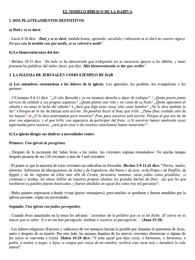 5 - El Modelo Bíblico de La Dádiva | PDF | Iglesia cristiana | Jesús