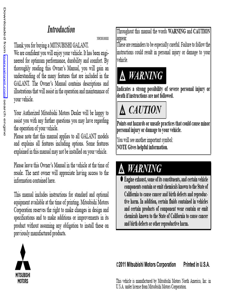2002 MITSUBISHI GALANT OWNERS MANUAL PDF intelligence overview