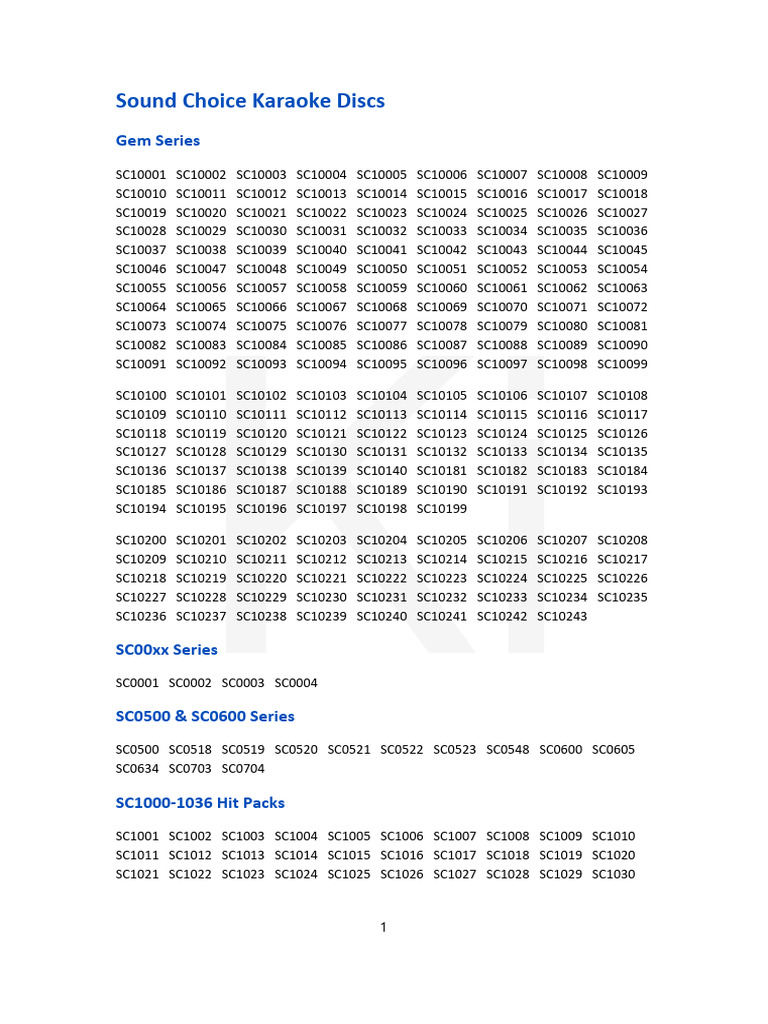 Sound Choice Karaoke Disc Listings | PDF | Grammy Awards | Musicians