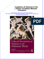 Textbook Cultural Perceptions of Violence in The Hellenistic World 1St Edition Michael Champion Ebook All Chapter PDF