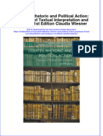 Textbook Debates Rhetoric and Political Action Practices of Textual Interpretation and Analysis 1St Edition Claudia Wiesner Ebook All Chapter PDF