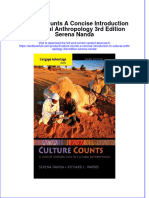 Textbook Culture Counts A Concise Introduction To Cultural Anthropology 3Rd Edition Serena Nanda Ebook All Chapter PDF