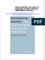 Download textbook Deconstructing Ergativity Two Types Of Ergative Languages And Their Features 1St Edition Maria Polinsky ebook all chapter pdf 