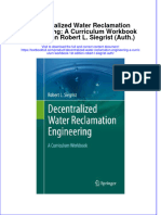 Download textbook Decentralized Water Reclamation Engineering A Curriculum Workbook 1St Edition Robert L Siegrist Auth ebook all chapter pdf 