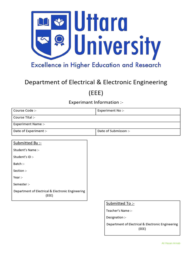 EEE Experiment Submission Template | PDF