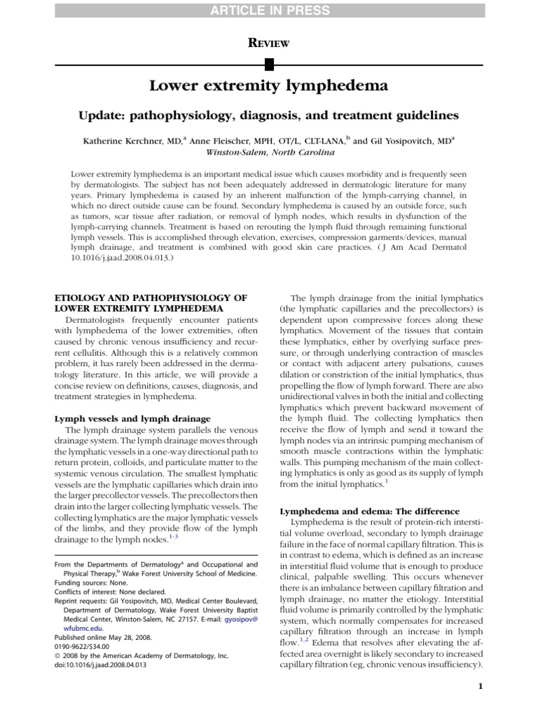 Lower Extremity Lymphedema | PDF | Edema | Lymph