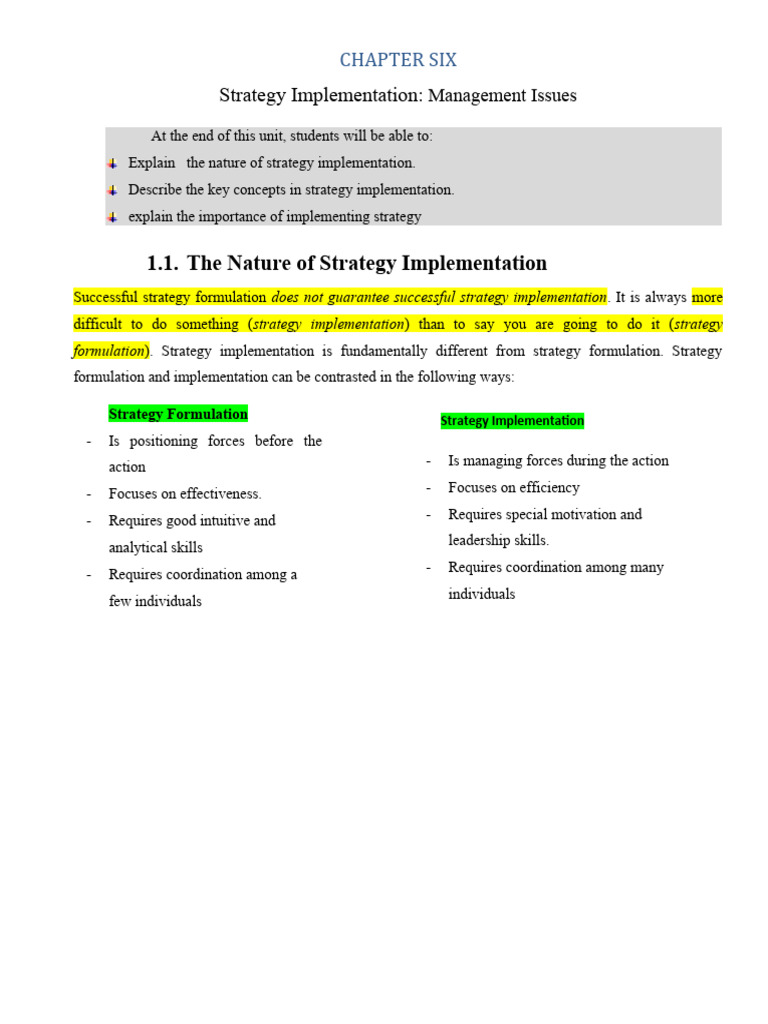 Strategy Implementation Challenges | PDF | Strategic Management | Policy
