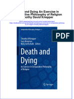 PDF Death and Dying An Exercise in Comparative Philosophy of Religion Timothy David Knepper Ebook Full Chapter