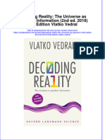 Textbook Decoding Reality The Universe As Quantum Information 2Nd Ed 2018 2Nd Edition Vlatko Vedral Ebook All Chapter PDF