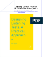 Download textbook Designing Listening Tests A Practical Approach 1St Edition Rita Green Auth ebook all chapter pdf 
