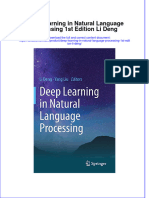 Textbook Deep Learning in Natural Language Processing 1St Edition Li Deng Ebook All Chapter PDF