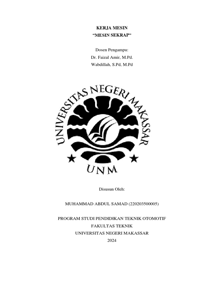 Jenis dan Prinsip Mesin Sekrap | PDF