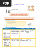 D1 A2 SESION PS. Los Valores para Una Buena Convivencia