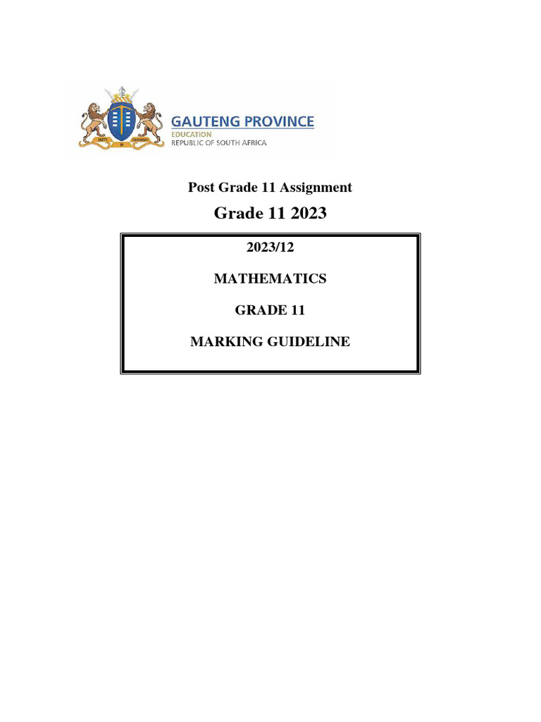 MATHEMATICS_P1_and_P2_MARKING_GUIDELINES__2023 PDF Combinatorics Complex Analysis