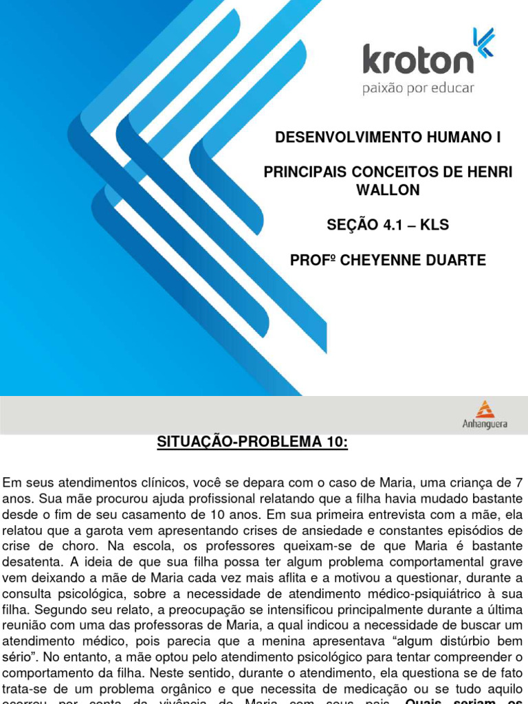 Teoria de Wallon e Desenvolvimento Infantil | PDF | Psicologia | Pensamento